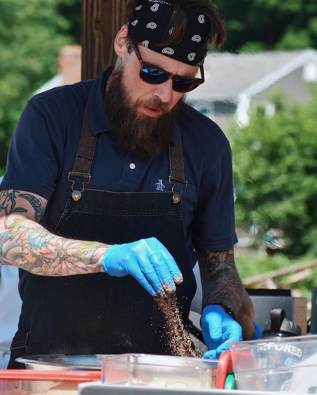 Chef preparing dish